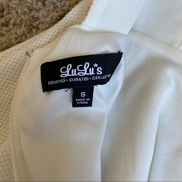 Lulu’s Gal About Town Open Back Skater Fit and Flare Dress White Mini Dress - Picture 4 of 16